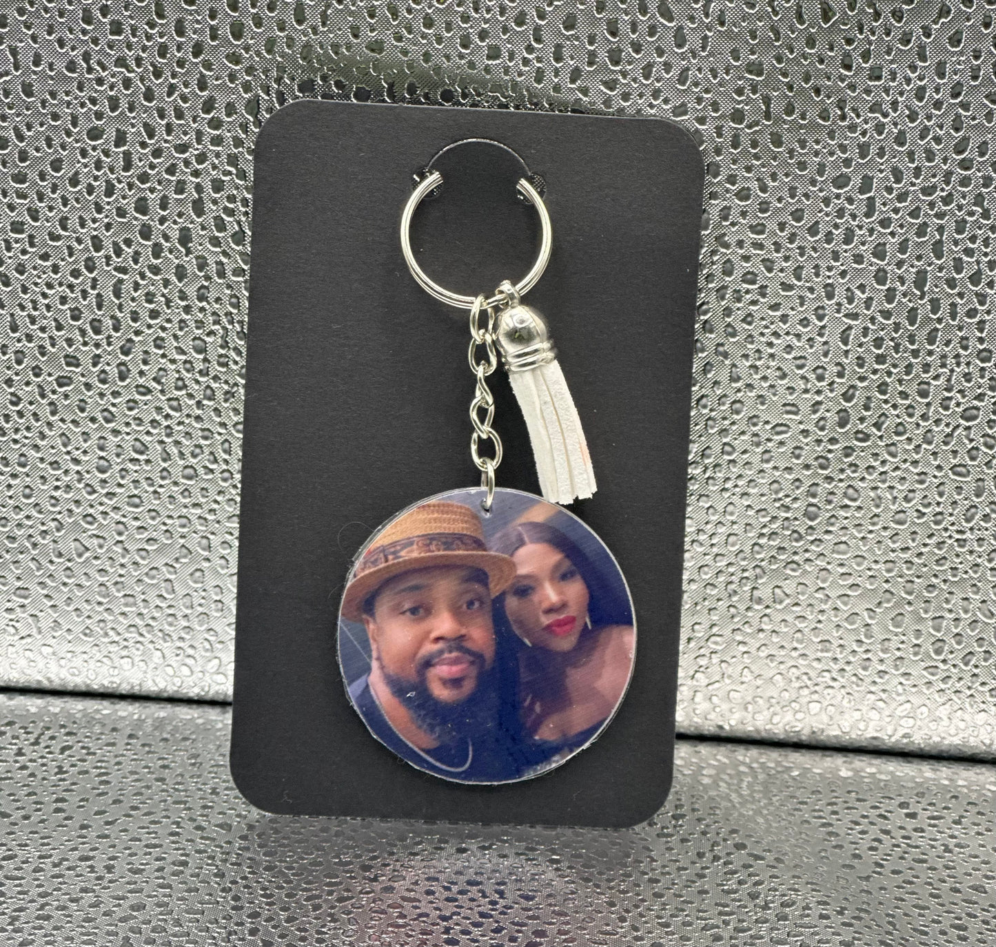Personalized print-on-demand Acrylic Keychains.