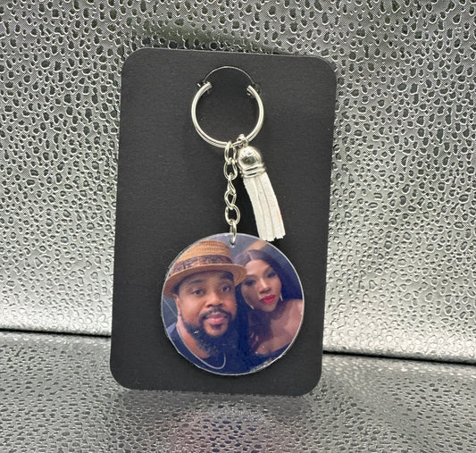 Personalized print-on-demand Acrylic Keychains.