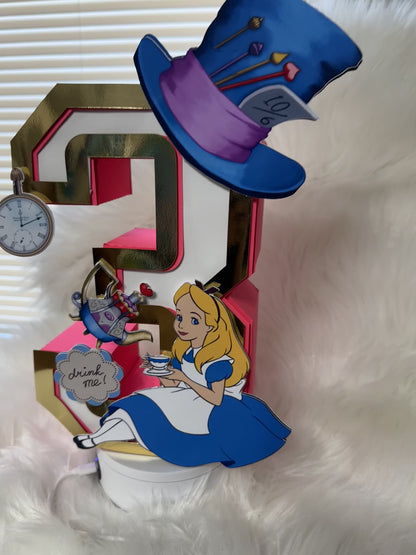 3D customized Number 10” | Alice in Wonderland Inspired| Custom Name Tea Party