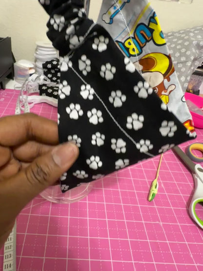 Reversible Dog Bandana with Elastic Neckband, Customized Reversible Bandana For Your Furry Friends (M/L)
