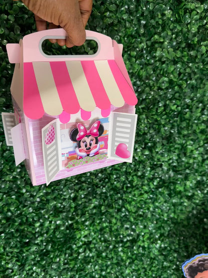 3D Gable boxes, Party favor, gable boxes, Minnie Mouse gable boxes, Custom party favor boxes