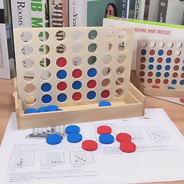 Wooden Four-in-a-Row Strategy Game