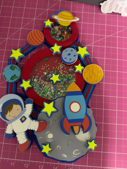 3D Astronaut Cake Topper with Light and Shaker