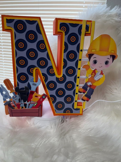 Construction theme 3D Letter 10”| Photo Prop| Party Decor