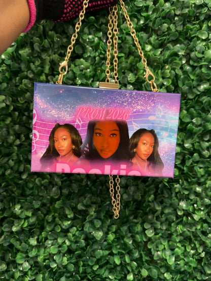 Custom Acrylic Purse| Personalized Transparent Purse| Available in two colors and Two Interchangeable Chains Length