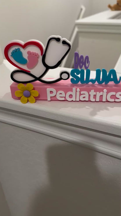 Personalized Pediatrician Desk Nameplate | Custom Doctor Office Decor | Pediatric Office Sign | Medical Office Gift | Nurse Practitioner Desk Name