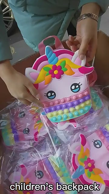 Unicorn Pop Bubble Small Backpack| Sensory Fidget Schoolbag for Preschool and Toddlers